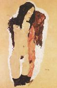 Two Reclining Girls (mk12), Egon Schiele